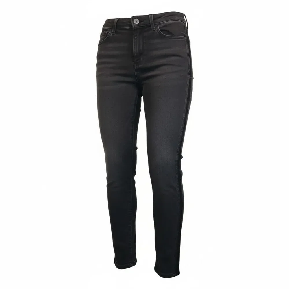 DENIZEN Women's High Rise Ankle Skinny Stretchy Black Wash Jeans - Size: 6
